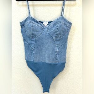 LeLis Denim Bustier Bodysuit